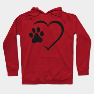 Heart with paw print Hoodie